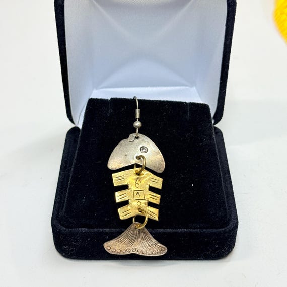 Sterling Silver Fish Skeleton Dangle Earring – 19… - image 5