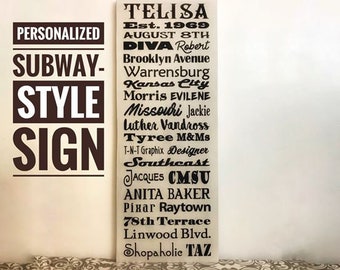 Personalized, Custom Subway-Style Sign / Custom Gift / Personalized Gift / Handmade Gift