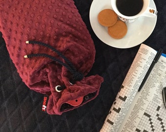 Merlot 'Dimple' Plush Cover with Deluxe Hot Water Bottle