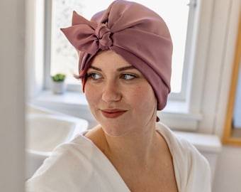 19 momme 'bella' Pure Italian Mulberry Silk Hair Wrap - Roseberry