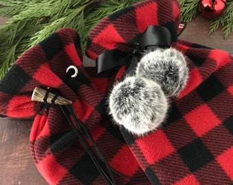 Luxe Buffalo Plaid Bonded Fleece Hot Water Bottle Cover (Cover Only)