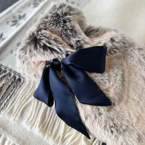 Premium Grey Rabbit Faux Fur Hot Water Bottle Cover with Deluxe 2.0L Non-Latex Fashy Hot Water Bottle