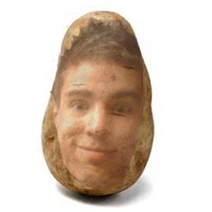 Potato Pal - Your FACE on a potato! Send us your image! Hilarious gift for Birthdays, invites, love notes, and more. Custom image/message