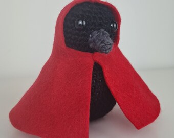 Cuddly Cultist Raven, Official Merch of ThatRogueRaven, Twitch Merch, Cute Stuffed Amigurumi Plushie