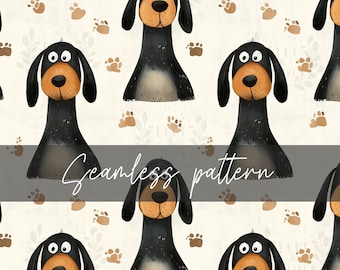 Dog Seamless File, DIGITAL DOWNLOAD, Funny Dogs Seamless Pattern, Printable FILE Only