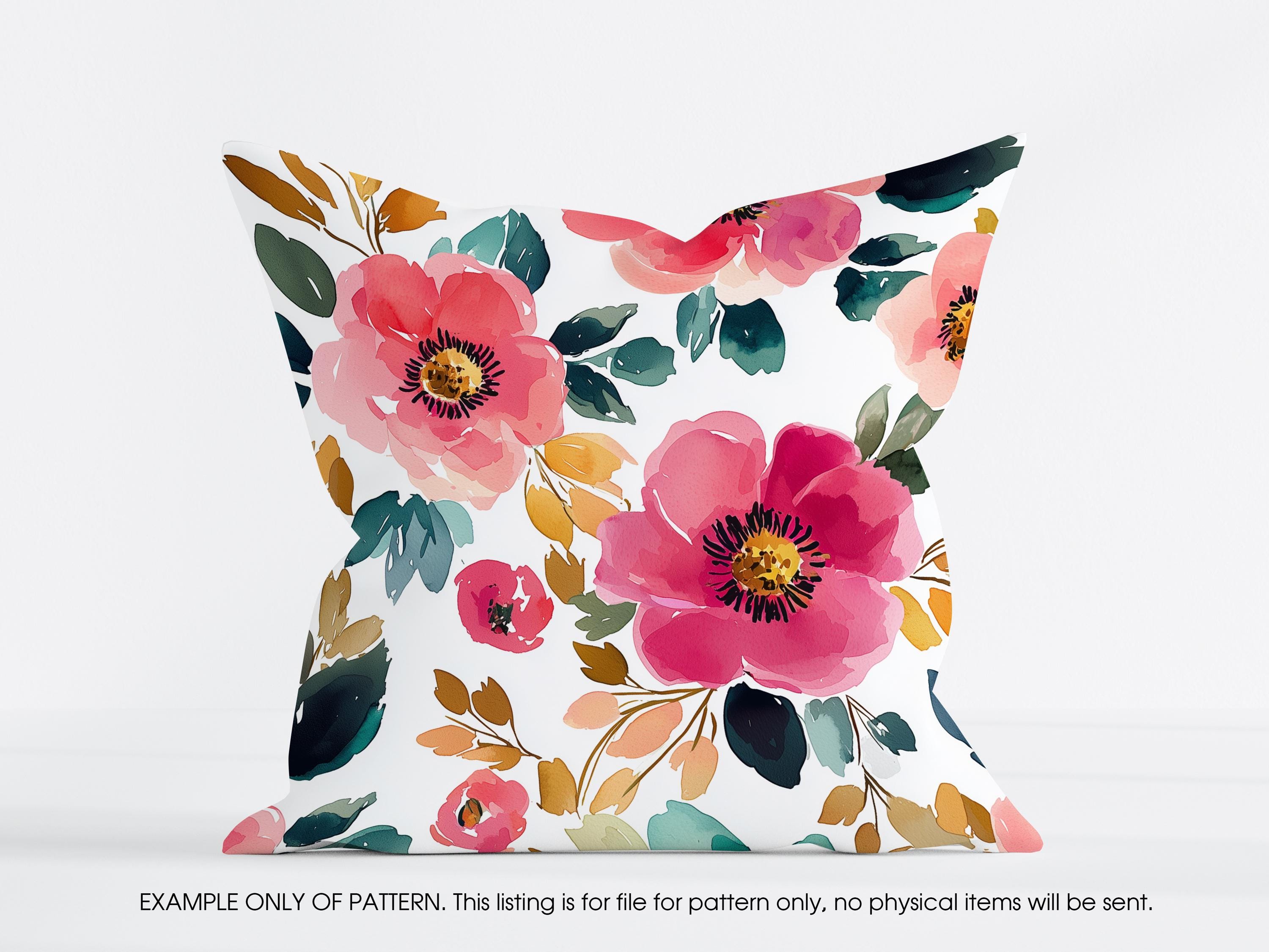 Watercolor Floral Seamless Pattern Digital Download - Pink and Gold ...