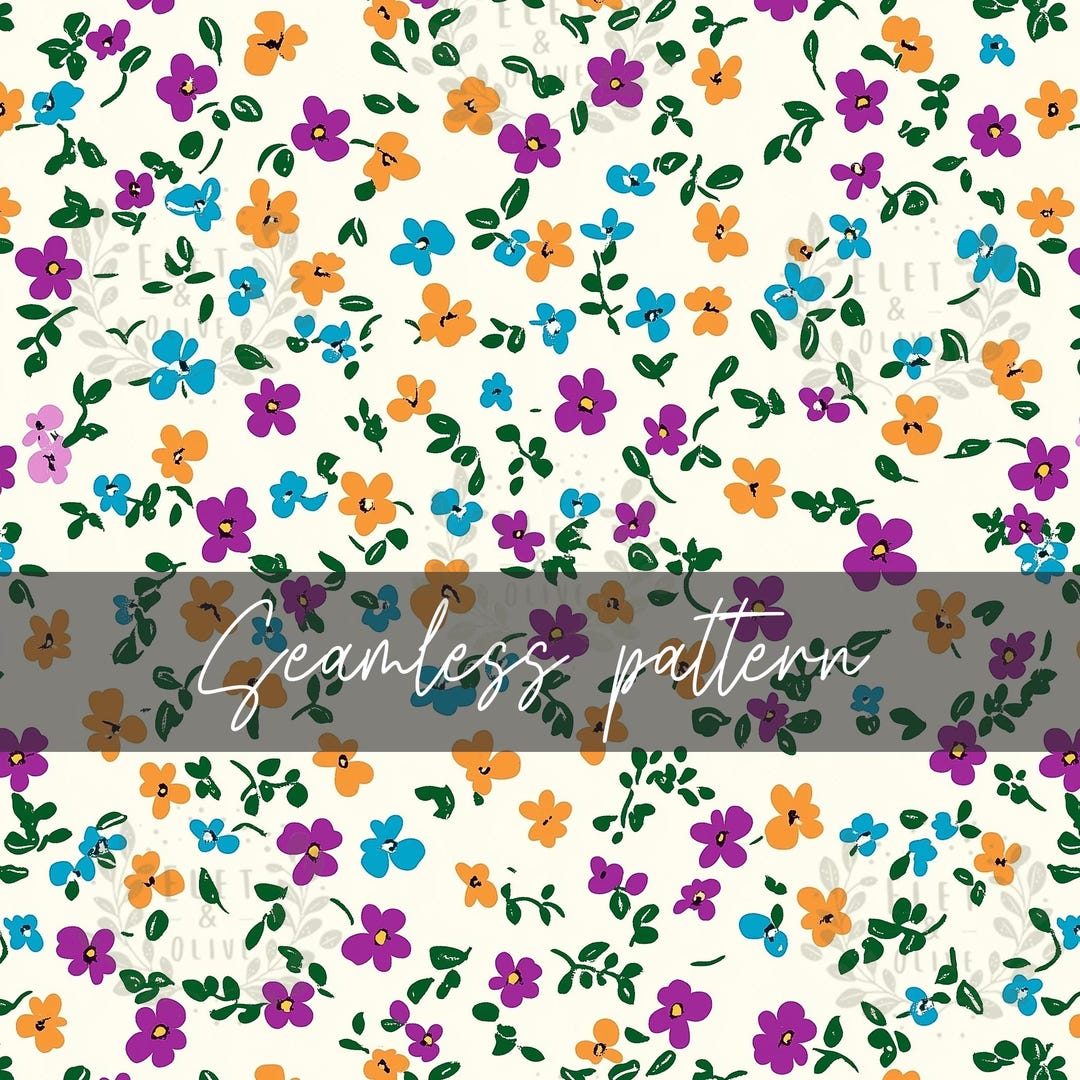 Patterns Small Pic Small Floral Seamless Pattern, Digital Download, Spring Flowers Print ...