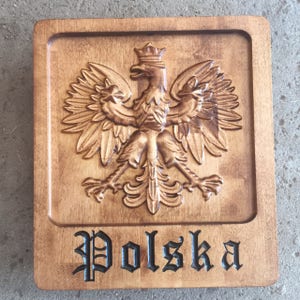 Carved Polish Eagle Polska