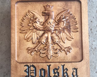 Carved Polish Eagle Polska