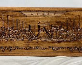 Last Supper wood carving
