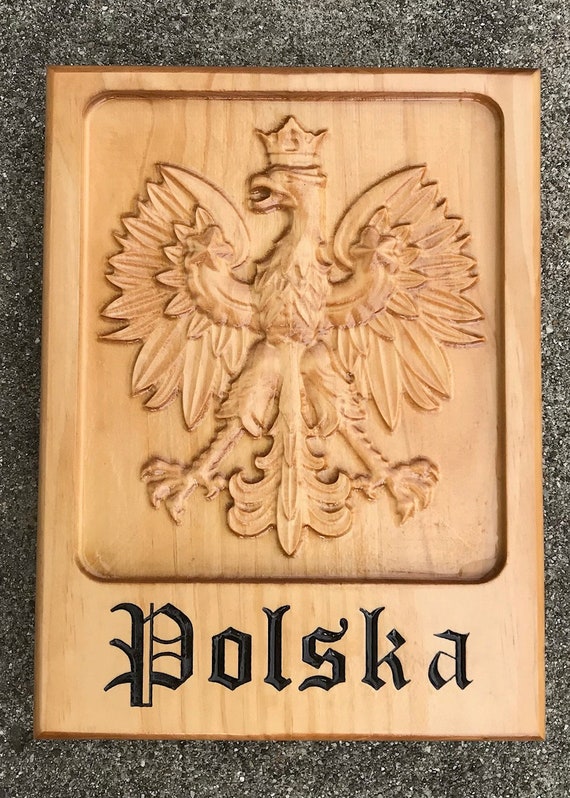 Wood Carving Polska Polish Eagle Etsy