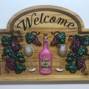 Carved personalized wine lovers&#39; sign