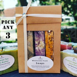 Natural Soaps Pack- Natural Gift- Wedding Shower- Lavender-Teas- Coffee- Honey- Essential Oils- Wedding-Party Favors Natural Christmas Gift-