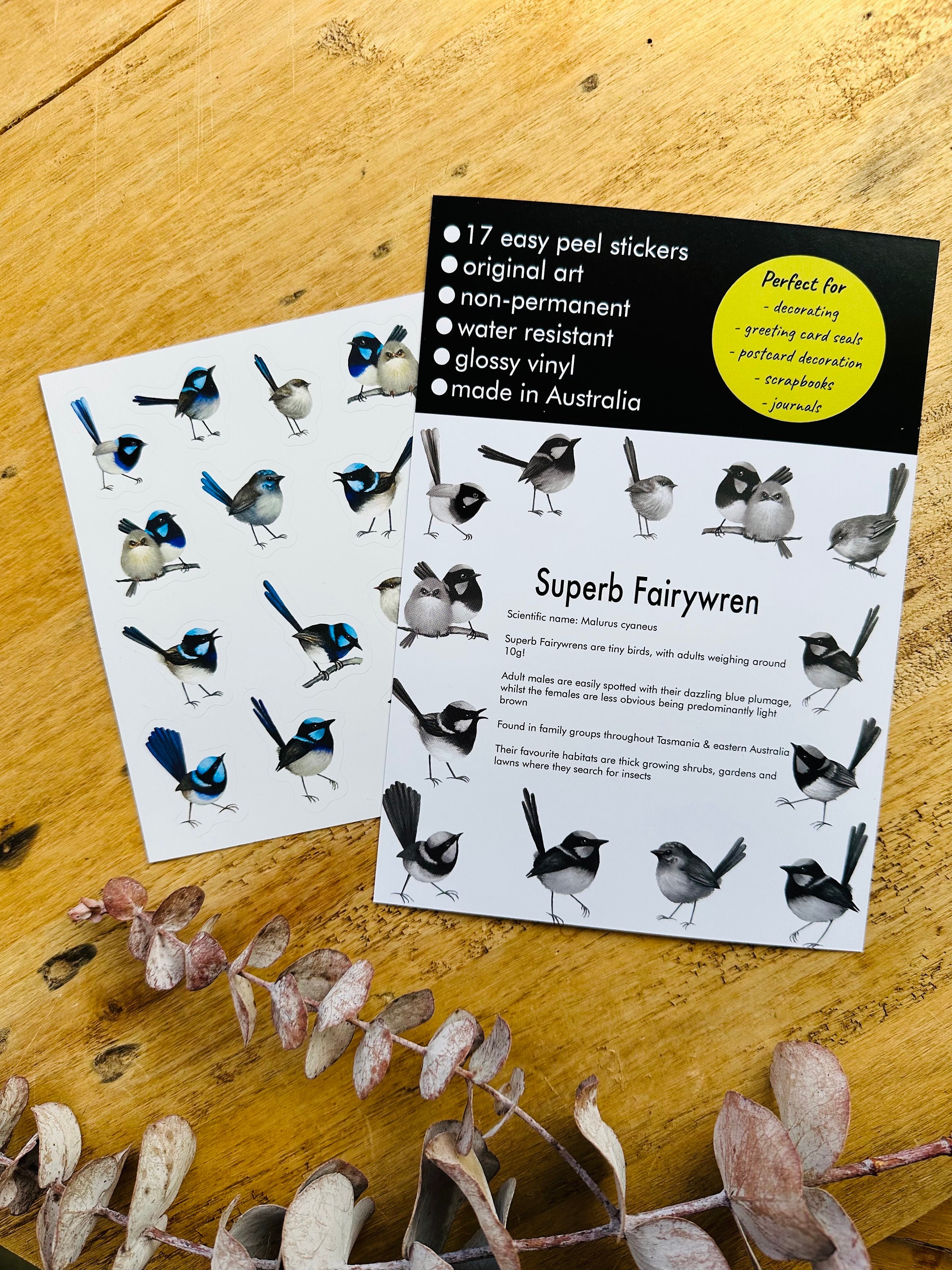 Wren Sticker Superb Fairy Wren, Blue Wrens, Bird Stickers, Decorations, Letter ...