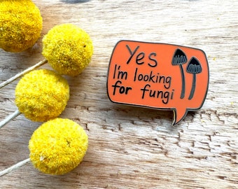Yes I'm looking for fungi, mushrooms, toadstools, quirky pins, Enamel Lapel Pin Tasmanian art, mycena, woodlands, Mushroom Jewellery, brooch