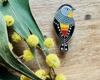 Pardalotes, Spotted Pardalote, Australian birds, Pin collector, enamel pin, bird pin, bird brooch, art pin, gift ideas, Tasmanian birds