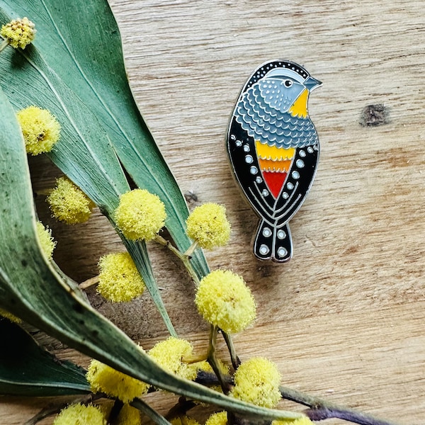 Pardalotes, Spotted Pardalote, Australian birds, Pin collector, enamel pin, bird pin, bird brooch, art pin, gift ideas, Tasmanian birds