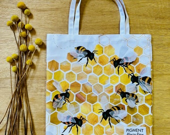 Honey Bee, Hive, Bee bag, reusable bags, Shopper Tote, Accessories, market day, Tasmanian art, Gift idea, shopping, accessory