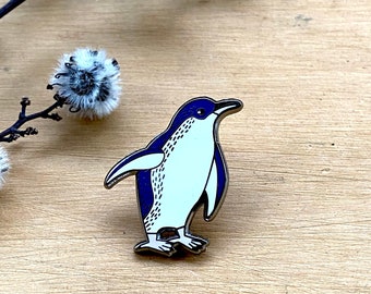 Enamel LAPEL PIN Little Penguin Tasmanian Icons Collection Pigment Pins Jewellery Wearable Original Art Statement Brooch Accessory Bird