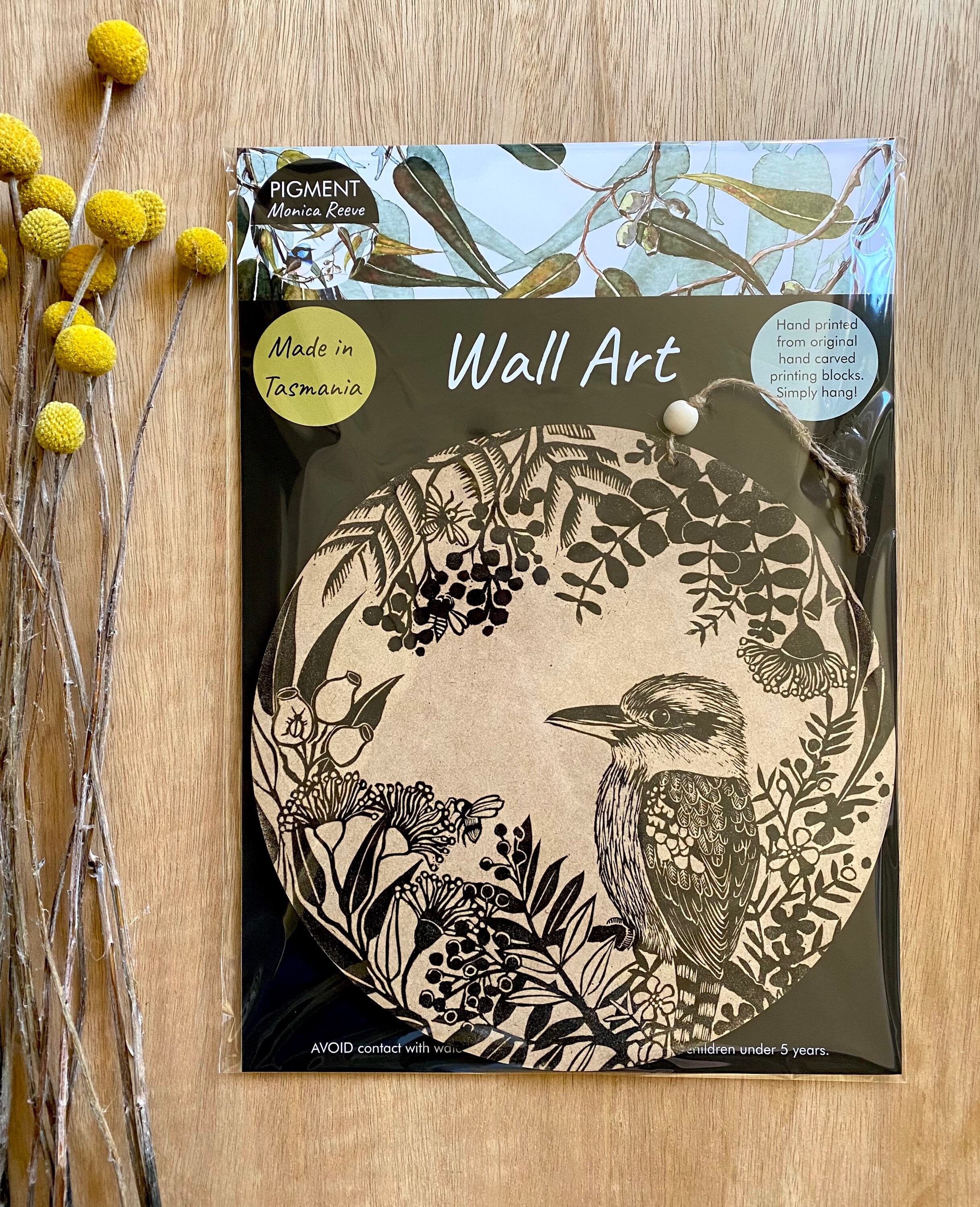 Kookaburra Bird Wall Art Plaque Hanger Decal Australia Flowers Etsy