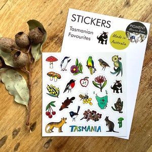 Stickers Tasmanian Favourites, Animal stickers, bird sticker, Decorations, Stationary, letter writing, scrapbook supplies, cute stickers