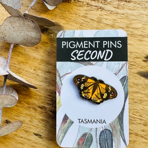 SECONDS Butterfly pin, insect art, Australian insects, common brown butterfly, moth pin, Tasmania, lapel pins, badges, brooches