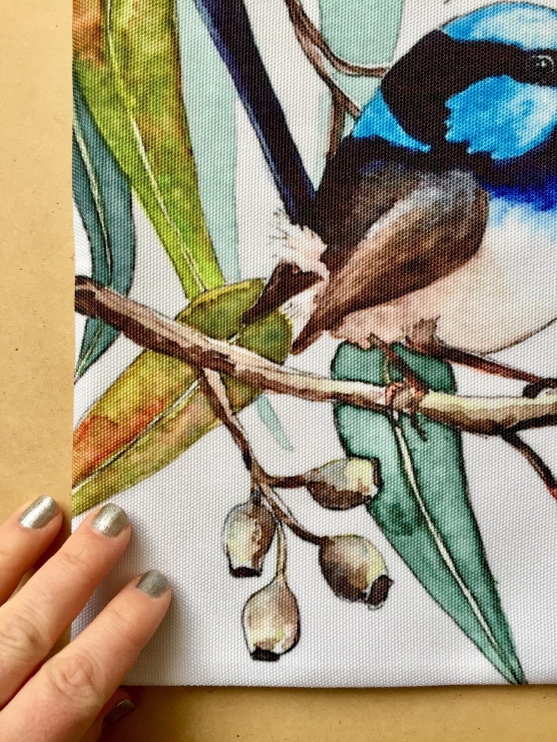 Eco Shopper Tote Bag Reusable Accessories Shop Shopping Pigment My Daily Draw Tasmanian Gift Post It Garden Superb Blue Wren Gum Trees
