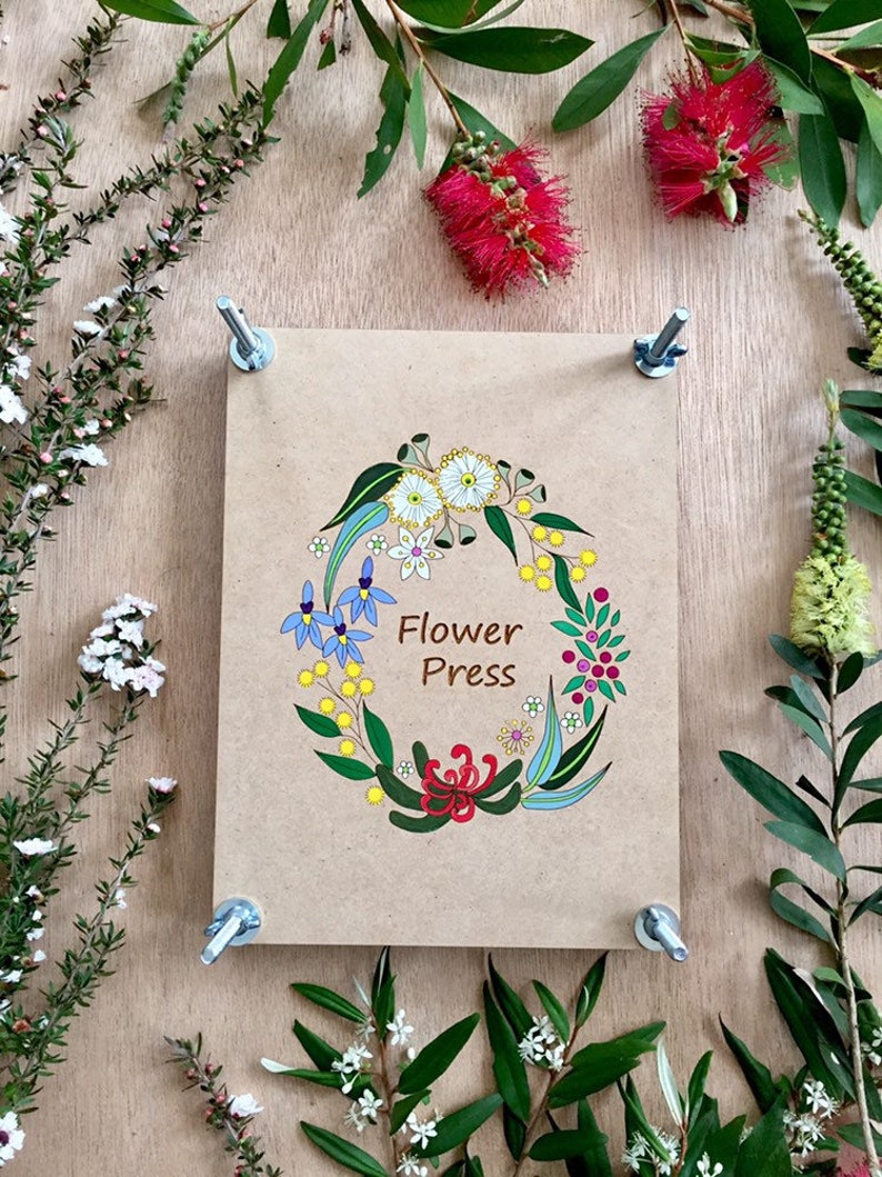 Native Wild Flowers, Flower Press, Hobby craft, Wooden, Handmade, Gift fore her, gift idea, nature press, Whimsical art, Made in Tasmania image 1