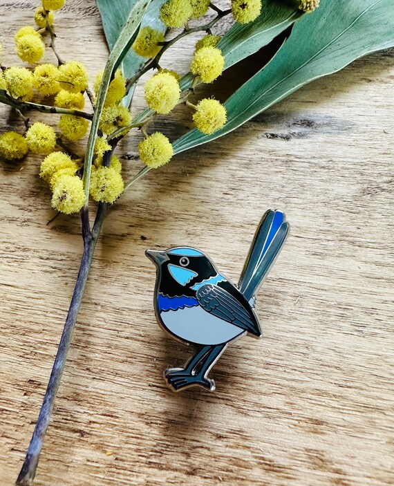 Blue wren brooch discount