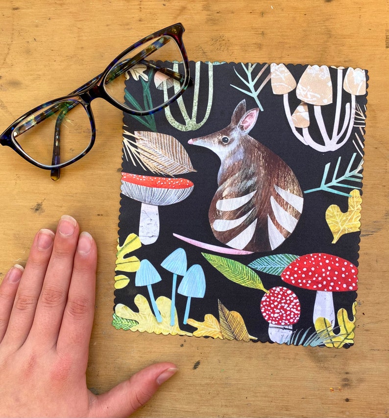 Reusable Eco Micro Fibre Lense Cloth Bandicoot Animal Tasmania Glasses Devices Cleaning Pigment Monica Reeve Accessories Woodland Fungi