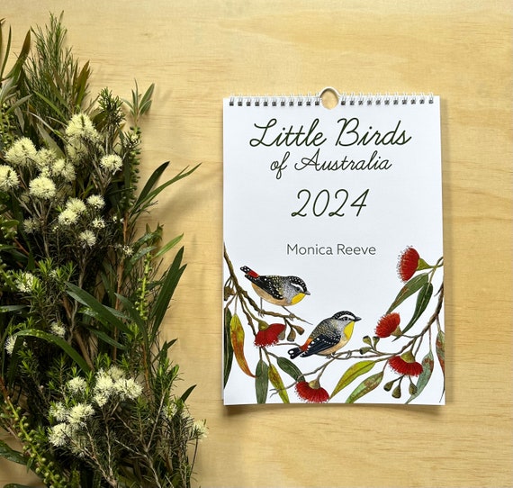 Calendrier 2024, Calendrier mural A4, Oiseaux australiens, Art botanique,  Pigment Monica Reeve, Oiseaux de Tasmanie, art des oiseaux, Blue Wren, Red  Robin, art -  France