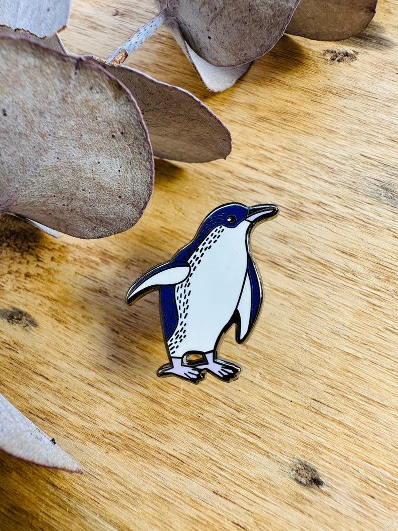 SECONDS, Little Penguin pin, bird art, Australian birds, fairy penguin, penguin pin, Tasmania, lapel pins, badges, brooches, sea birds, image 2