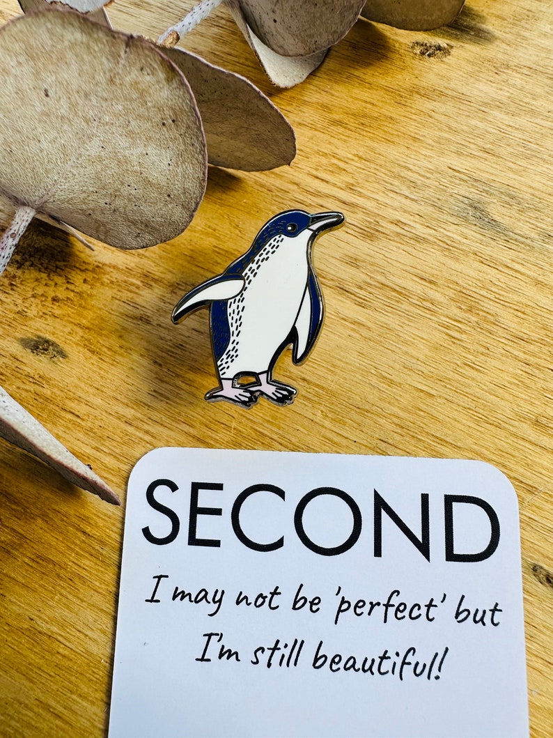 SECONDS, Little Penguin pin, bird art, Australian birds, fairy penguin, penguin pin, Tasmania, lapel pins, badges, brooches, sea birds, image 3