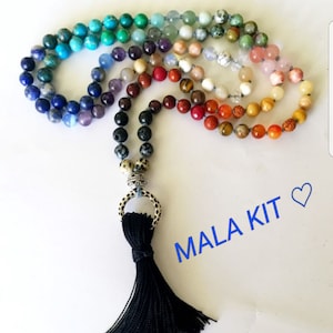 7 Chakra Rainbow Mala Kit ~ Make your own Mala Necklace ~ Balancing ~ Create my Yoga Mala / Yogi Christmas Gift, DIY