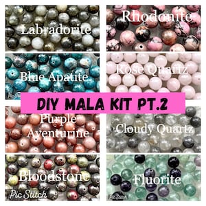 Mala Kit, Part 2, DIY Mala Necklace, Build Your Own Mala, Prayer Beads, Tourmaline, Tassel, Meditation, Kits, Make Your Own, Gifts, Retreat