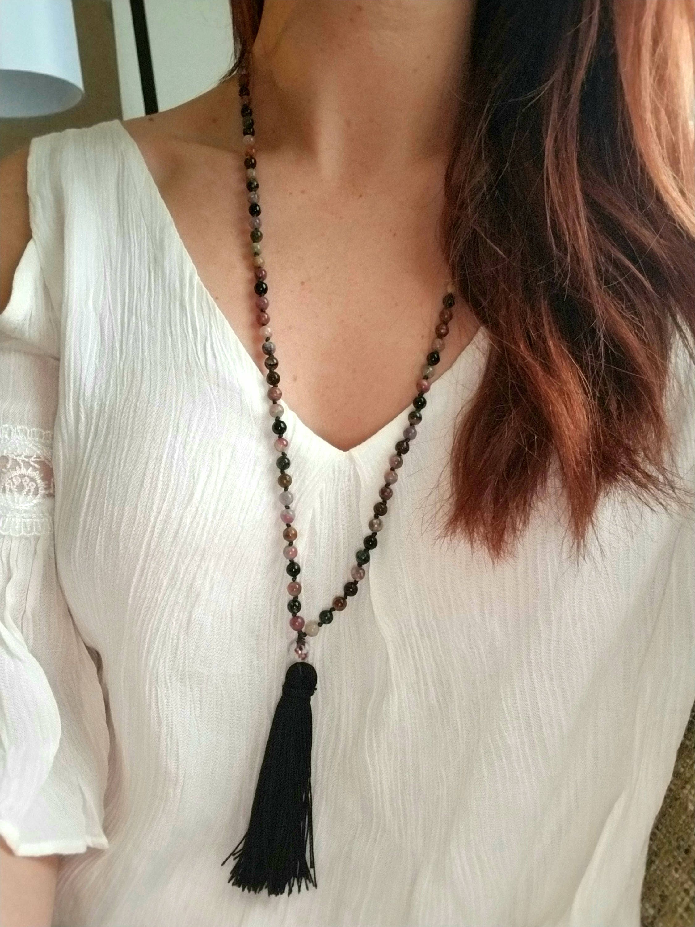 POSITIVE ENERGY MALA Tourmaline Necklace Tourmaline Mala | Etsy