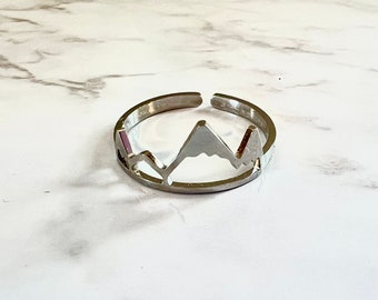 Mountain Ring, Adjustable Silver Rings, Mountain Jewelry