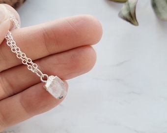 Moonstone Necklace, Moonstone Pendant, Moonstone Jewelry, Silver Necklace,  Dainty, Crown Chakra, Gifts for Her, Christmas Gifts for Her