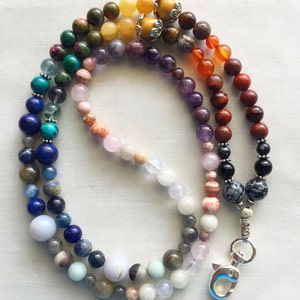 108 Bead 7 Chakra Mala Necklace Lanyard with Clasp ~Balancing ~ yoga~ Meditation