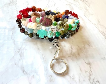 108 Bead 7 Chakra Mala Necklace Lanyard with Clasp ~Balancing ~ yoga~ Meditation