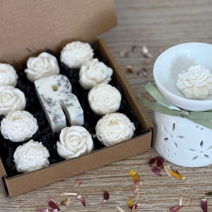 Personalized Letter Scented Wax Melts Wax Warmer with Wax Melt Flower Soy Wax Melts Gift Eco Friendly