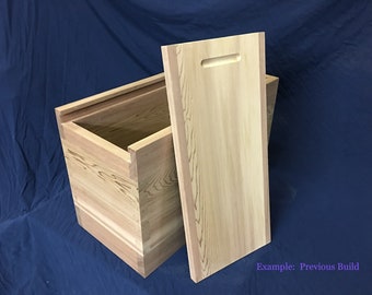 OGB - 36lb Powder Storage Box - Custom Order - Solid Wood Xtra Tall Box - 8# Stored Standing Up!  36 - lb Cans Free Shipping Made in the USA