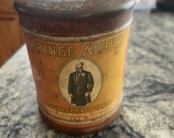 Antique Prince Albert Crimp Cut Tobacco Tin – Early 1900s – Americana Advertising