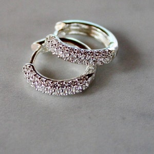 silver huggie earrings, silver earrings, bridesmaid earring, gift for her, stainless steel, holiday, mothers day, rhodium hoops, small hoops