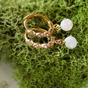 gold huggie earrings, opal huggie earrings, opal hoops, small hoops, jewelry, gift, gift for her, opal jewelry, opal earrings, for mom