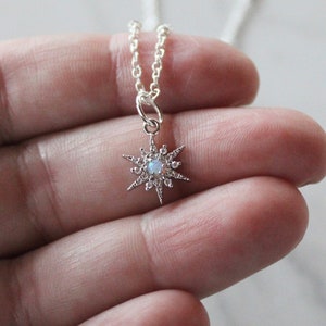 opal star necklace, opal necklace, star necklace, star jewelry, gift, gift for her, opal jewelry, silver necklace, celestial jewelry, bridal