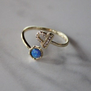 gold libra ring, blue opal ring, libra horoscope, zodiac, gold ring, adjustable ring, libra star sign, gift, gift for her, ring