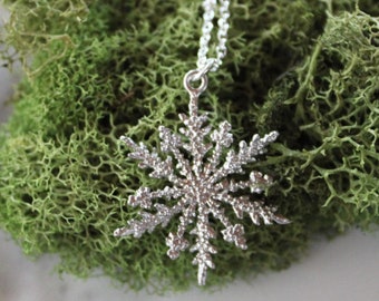 Collana con fiocco di neve di Natale, collana invernale, regalo per giorno di neve, ciondolo con fiocco di neve, tema invernale, regalo di gioielli per le donne, - Italia