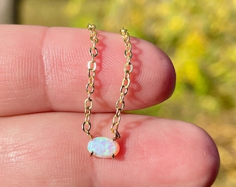 opal gold necklace, gold jewelry, gold necklace, opal necklace, opal birthstone, october birthstone, jewelry, gift, gift for her, tiny opal