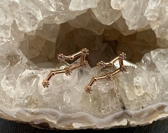 Aquarius earrings // Zodiac earrings // hypoallergenic // star sign // constellation // gold earring // holiday // zodiac